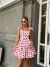 Vestido Curto de Crepe Estampado Com "Red Lips" Lipstick Branco