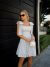 Vestido Curto de Chiffon Com Estampa Poá Chic Preto e Branco